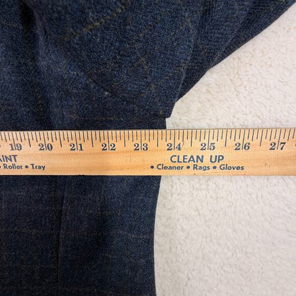 Pronto Uomo Wool 2 Button Windowpane Plaid Blazer Men Sz 46 Short Sport Ventless - Picture 4 of 12